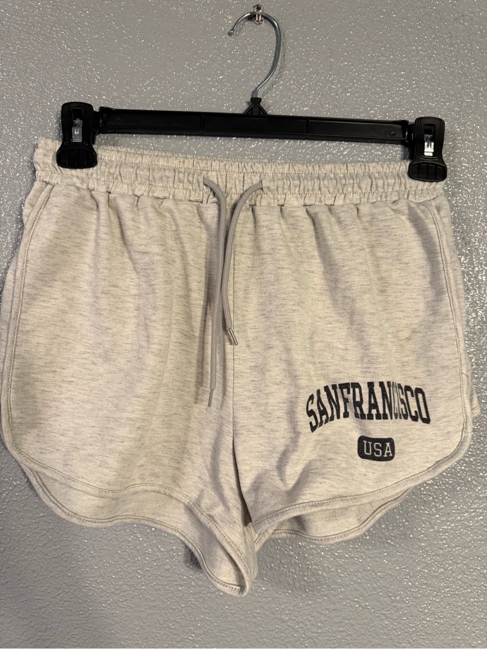 SHEIN Gray Drawstring Athletic Shorts with San Francisco Graphic